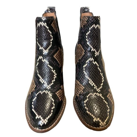 Madewell The Regan Ankle Boot size 5 NEW Snake Embossed Leather Block Heel - Picture 6 of 10